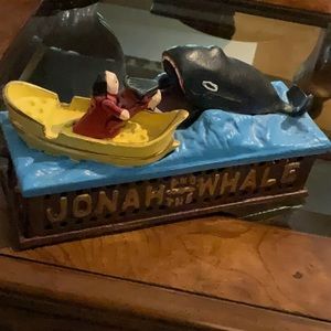 Vintage Reproduction “Jonah and the Whale” Bank. Really works / mint condition
